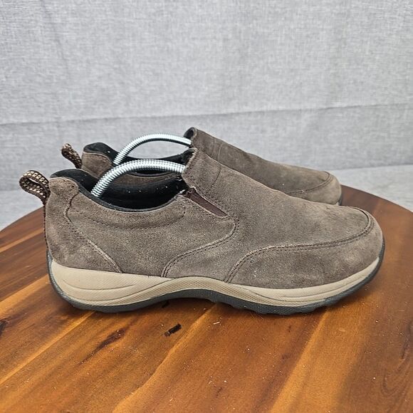 L.L. Bean men's Casual Size 10.5 Brown Suede Sport Slide Ins 05330 0 Vj31 04 - Picture 1 of 13